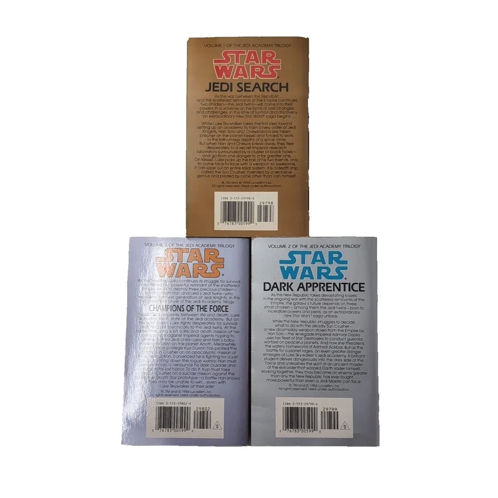 Star Wars Jedi Academy Trilogy Kevin J Anderson 3 Book Set Paperbacks 1994